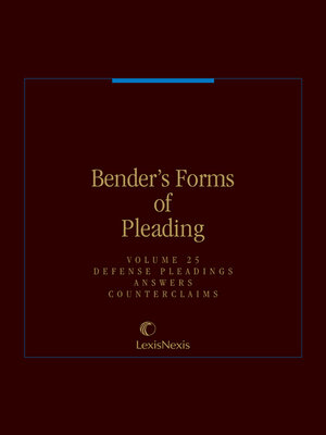 cover image of Bender's Forms of Pleading